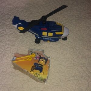 Blue and Yellow Paw Patrol Toy Helicopter with Figure